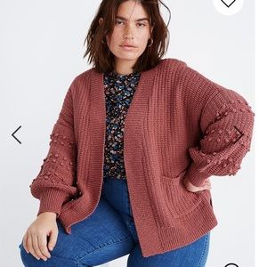 NWT Madewell Pink Bobble Cardigan Sweater